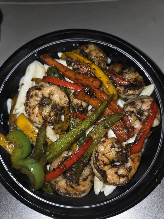 Jumbo shrimp rasta pasta